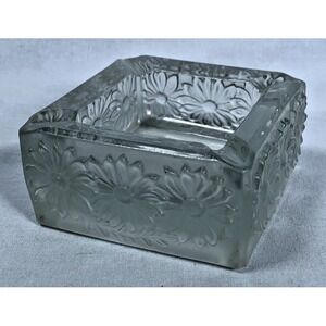 Vintage Frosted Art Glass Ashtray Barolac Josef Inwald Daisy Czech Small